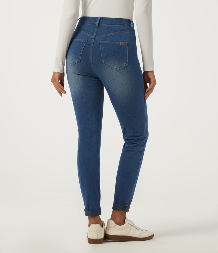 Tide Blue Denim Halara Flex™ - Lässige Jeans mit hohem Bund, mehreren Taschen und gerolltem Saum - skinny fit / 2