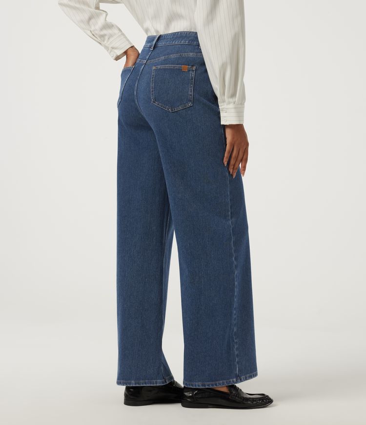 Estate Blue Denim Jean large Halara Flex™ taille haute avec poches / 2