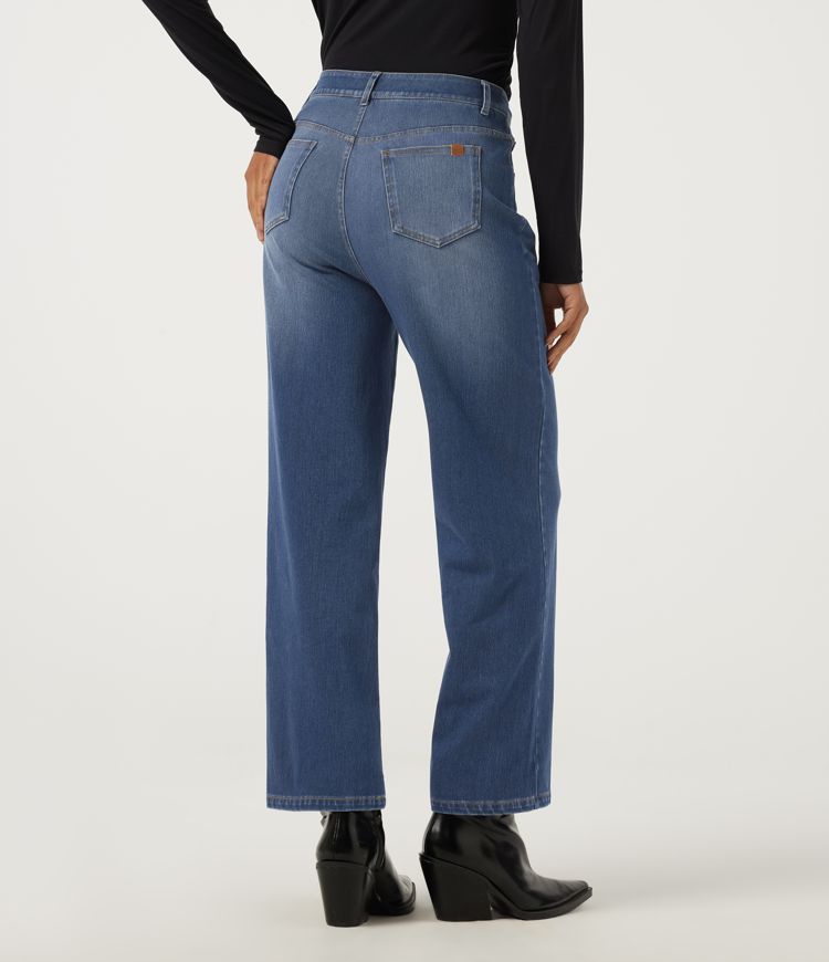 Baja Blue Denim Jean droit Halara Flex™ taille mi-haute avec poches / 2