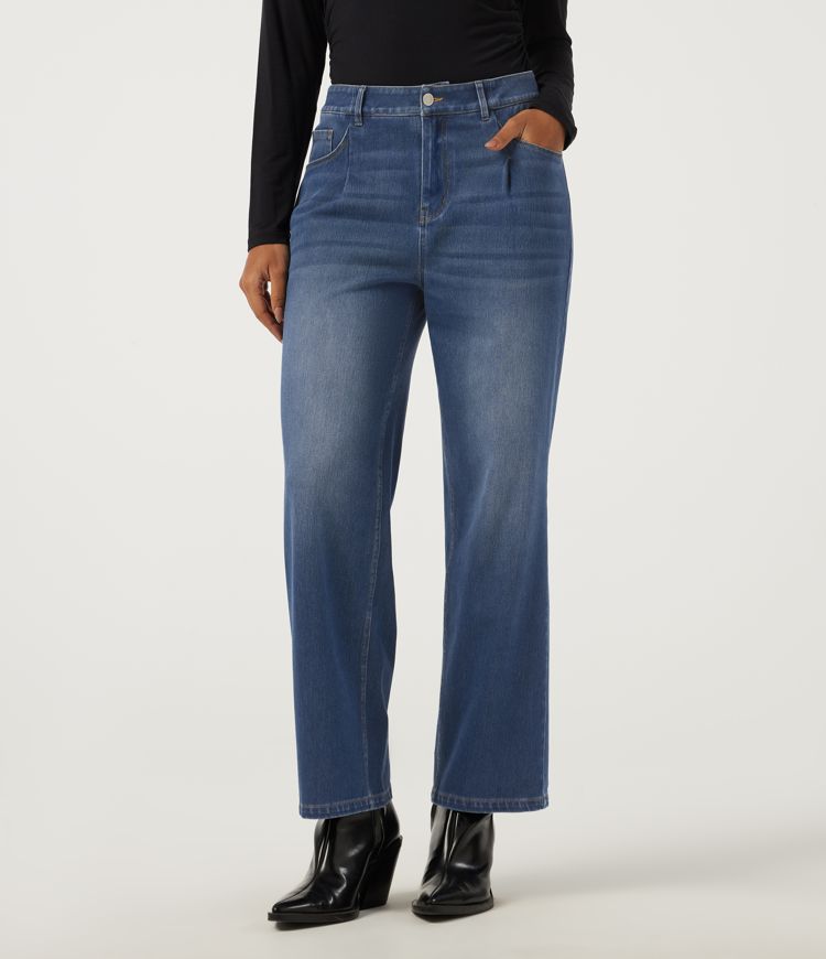 Halara Flex™ Mid Rise Straight Leg Casual Jeans with Pockets