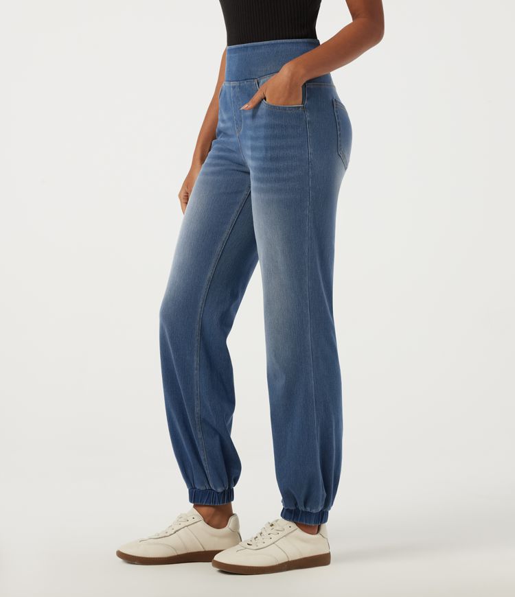 Halara Flex™ High Waisted Ankle-Length Casual Cotton Jeans with Pockets