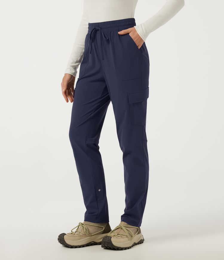 Mid Rise Drawstring Quick Dry InstantCool Hiking Pants with Pockets