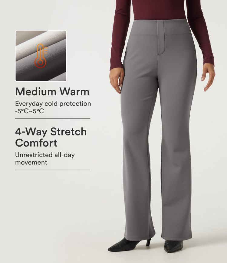Silent Storm High Waisted Flare Work Trousers with Pockets / 1