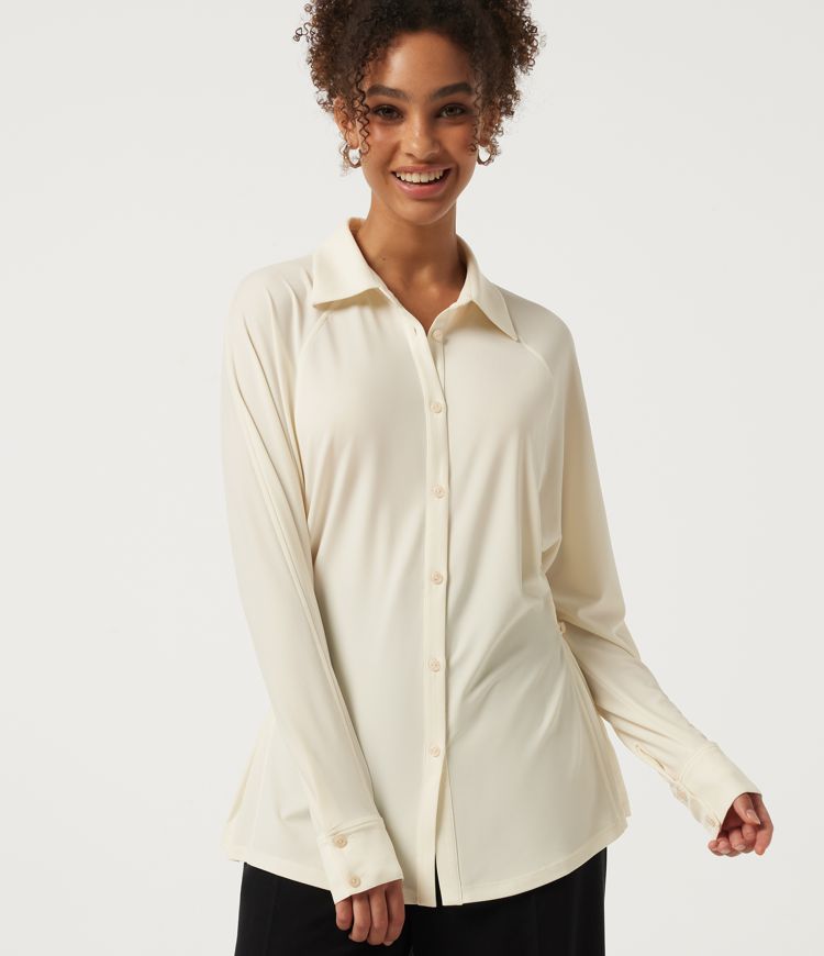 Raglan Long Sleeve Casual Shirt