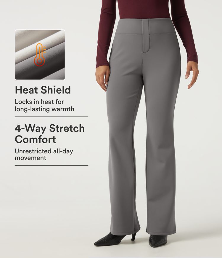 High Waisted Flare Work Pants with Pockets