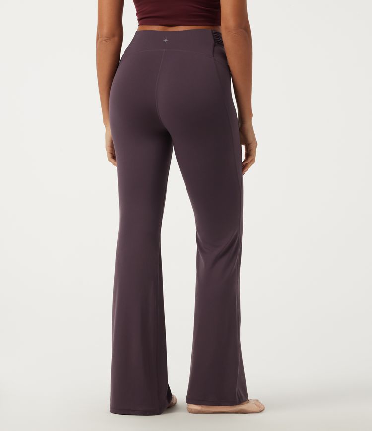 Dusky Evening purple SoftlyZero™ Mid Rise Flare Ruched Yoga Leggings / 2