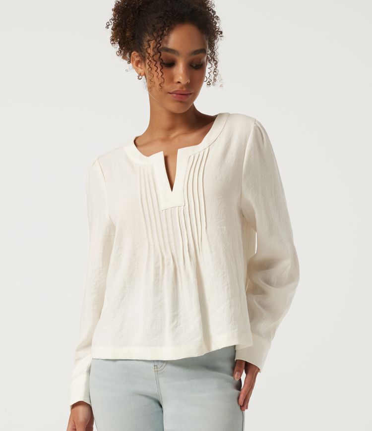 V Neck Long Sleeve Casual Blouse