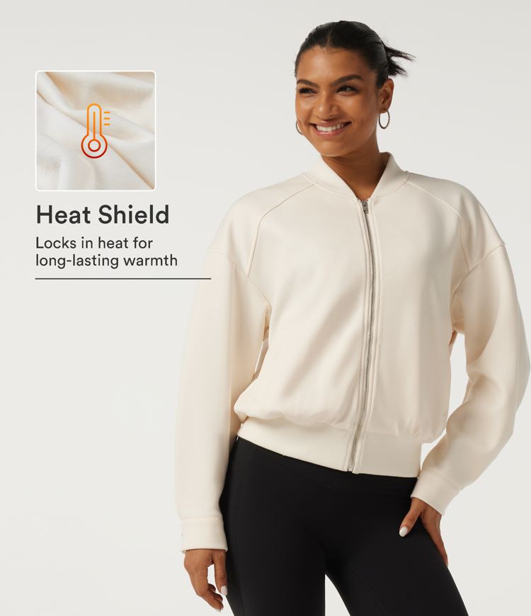 Rice Khaki Freizeit-Fleecejacke mit Stehkragen, langen Ärmeln und Taschen / 1