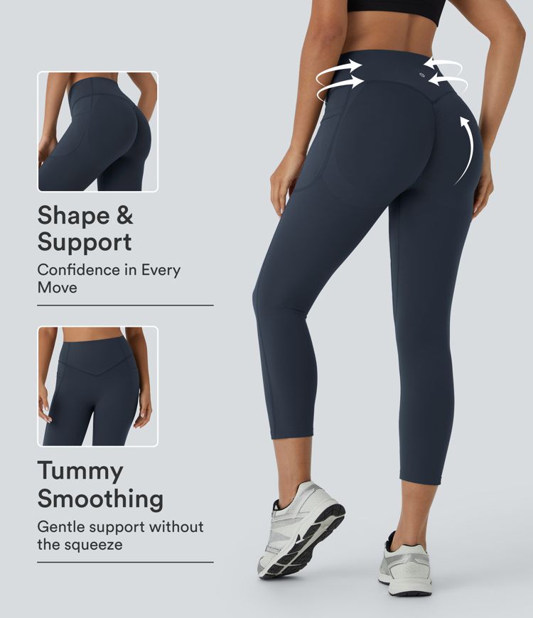 Halara UltraSculpt™ High Waisted Scrunch Butt Lifting Tummy Control Pocket Shaping Capri Training Leggings