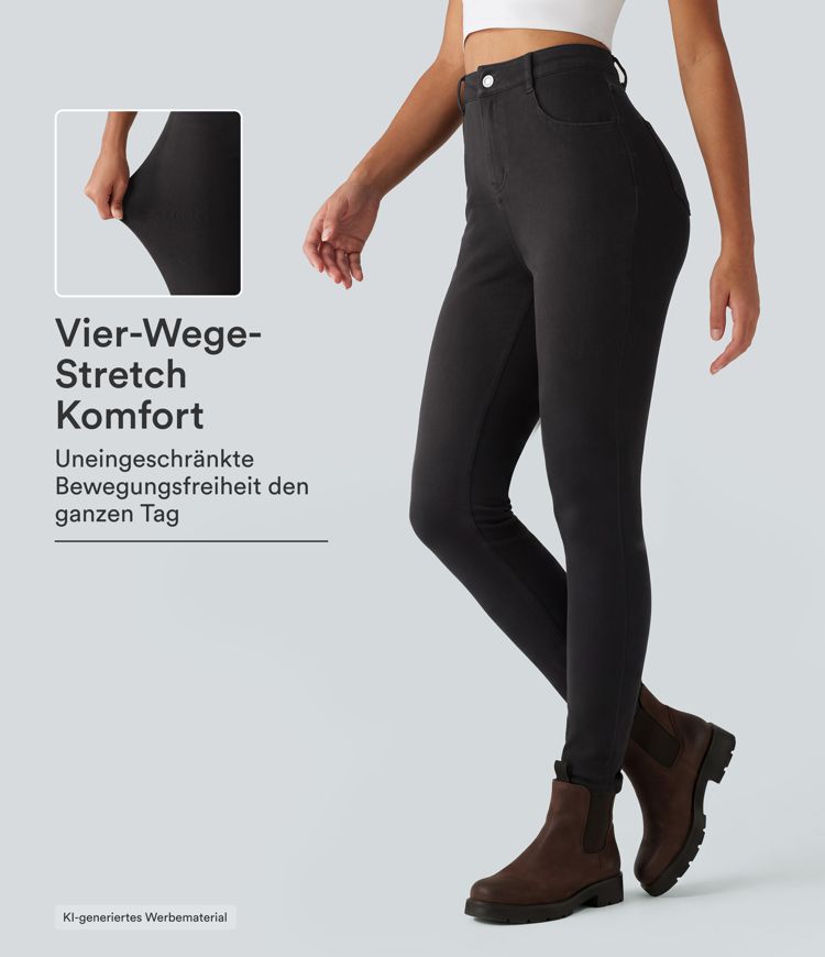 Halara Flex™ – Lässige Skinny-Jeans mit hohem Bund und Taschen