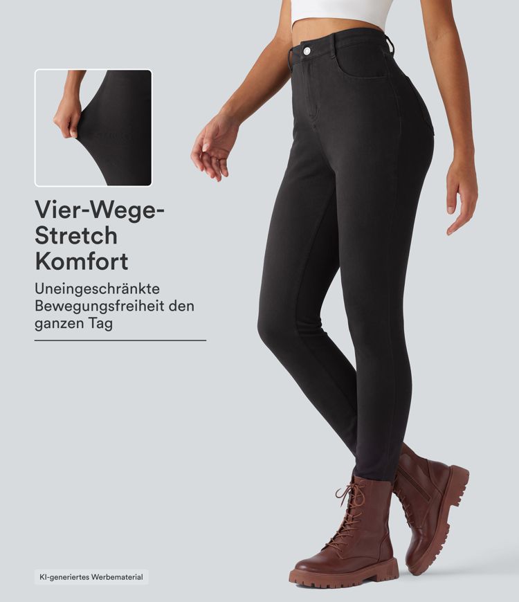 Halara Flex™ – Lässige Skinny-Jeans mit hohem Bund und Taschen