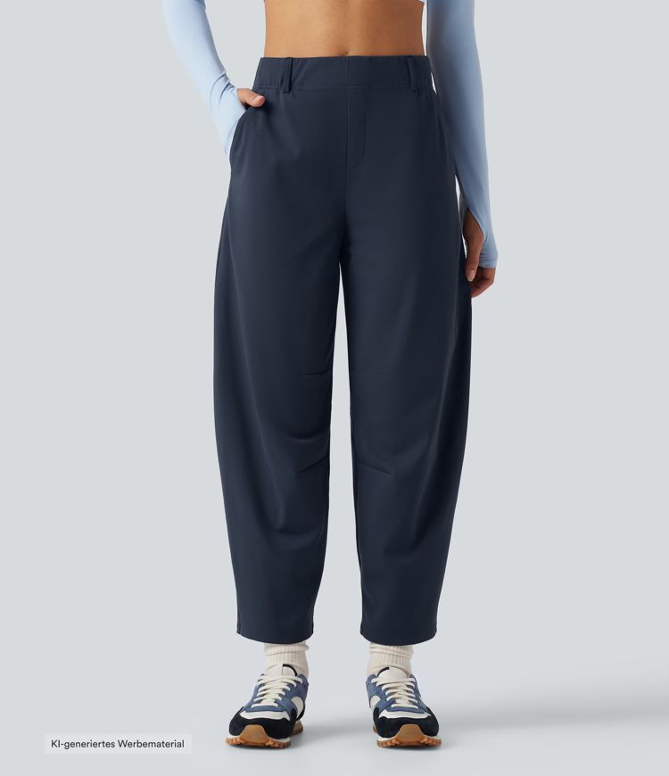 DayStretch - Tanzhose mit hohem Bund, Seitentaschen und Barrel-Leg