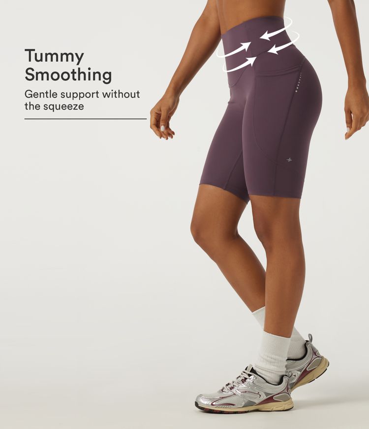 High Waisted Tummy Control Skinny Quick Dry Yoga Bike Shorts 9" with Pockets