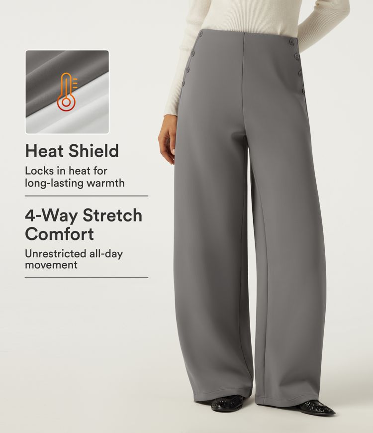 Silent Storm Mid Rise Barrel Leg Fleece Work Pants with Pockets / 1