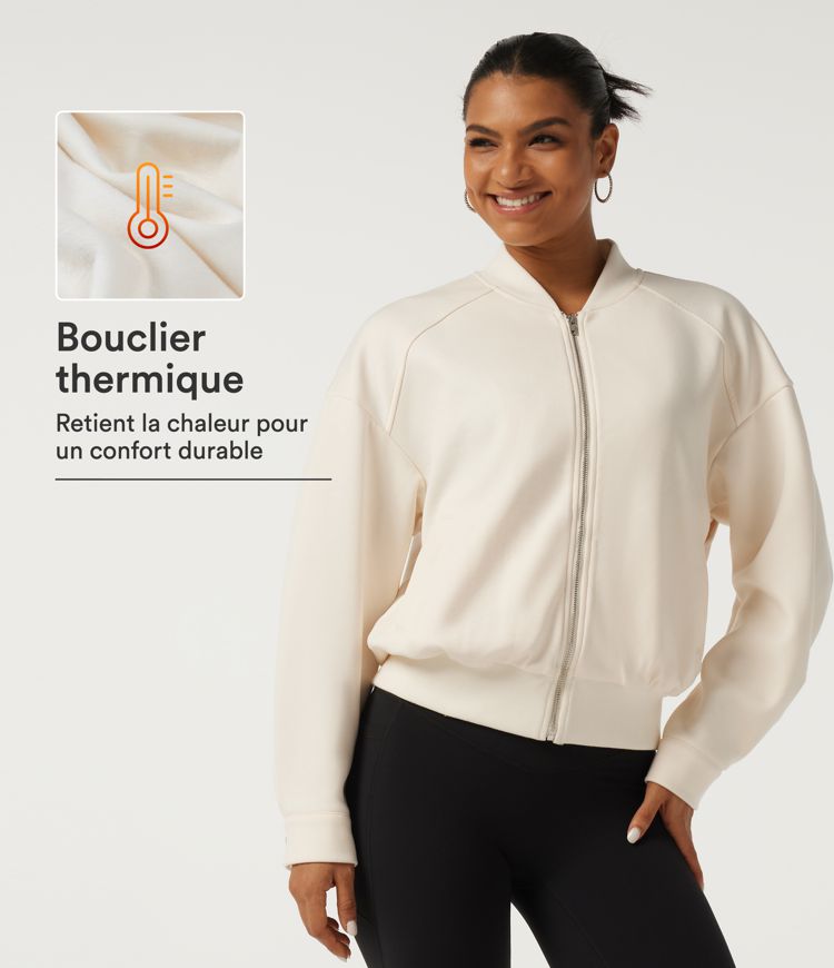 Veste polaire à col montant et manches longues avec poches