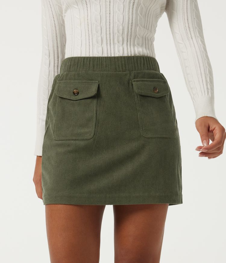 Mid Rise A Line Mini Casual Skirt with Pockets