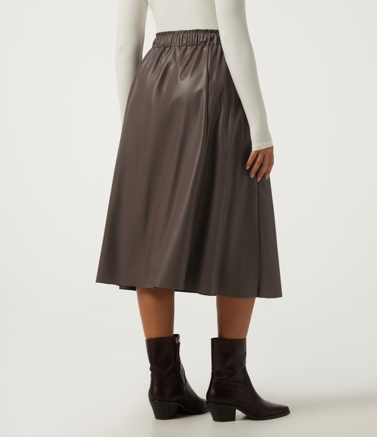 Hot Fudge High Waisted A Line Midi Casual Skirt with Pockets / 2