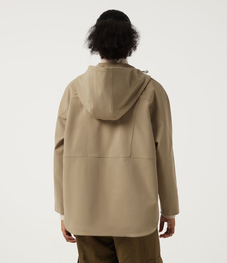 Curds & Whey Hooded Raglan Shoulder Long Sleeve Hiking Rain Jacket with Pockets / 2