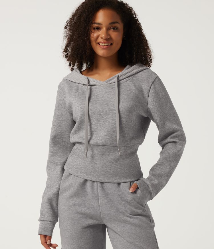 Hooded Long Sleeve Casual Sweatshirt with Pockets