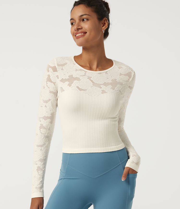 Off Shoulder Long Sleeve Cut Out Yoga Sports Top