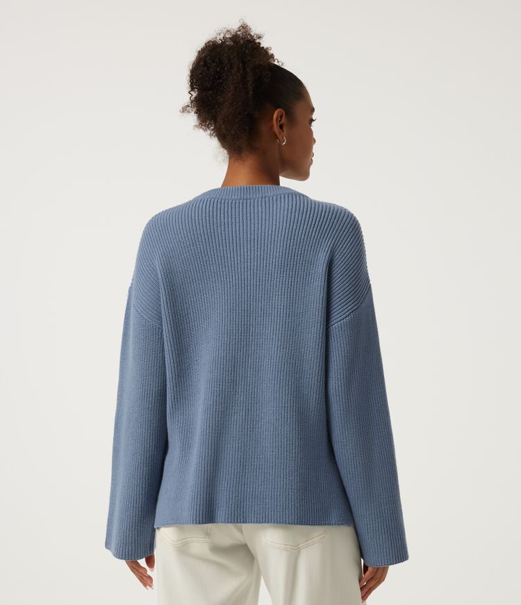 Troposphere Lässiger Pullover mit Rundhalsausschnitt, Seitentaschen und langen Ärmeln / 2