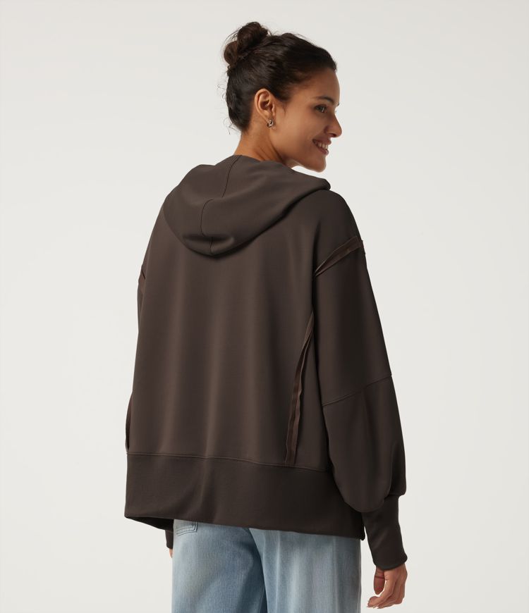 Delicioso Lässiges Sweatshirt mit Kapuze und langen Ärmeln / 2