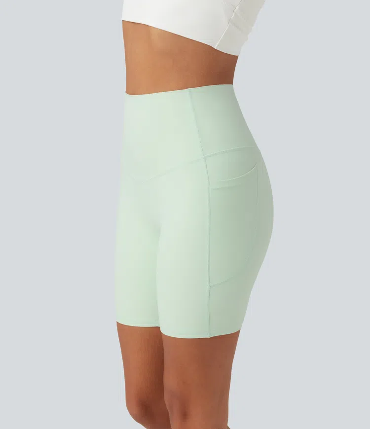 Halara UltraSculpt™ High Waisted Tummy Control Shaping Training Bike Shorts 7'' with Pockets