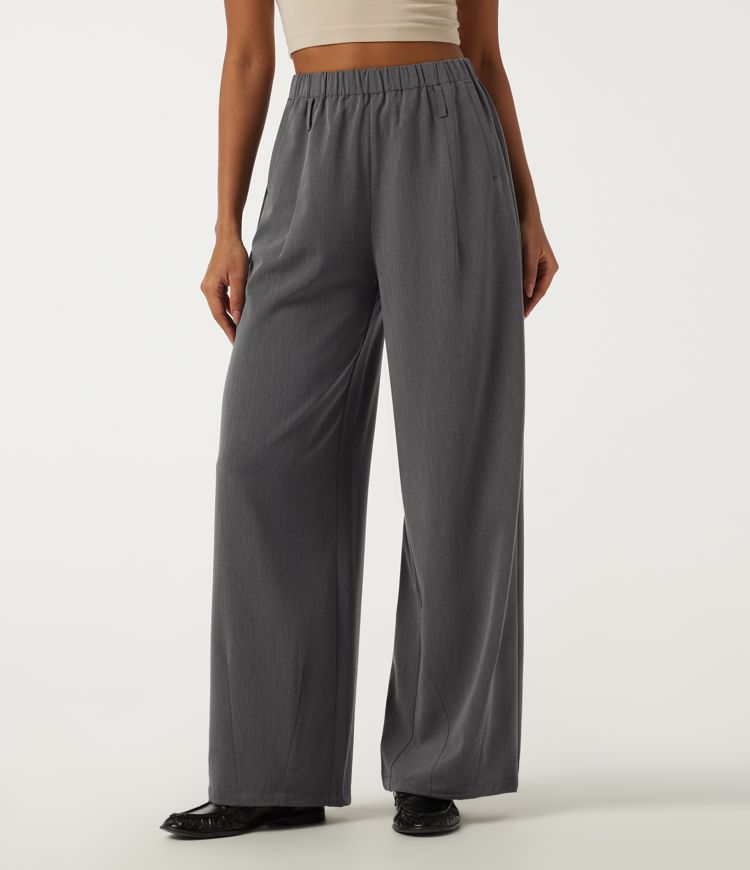 Lässige, weite High-Waist-Hose mit Taschen