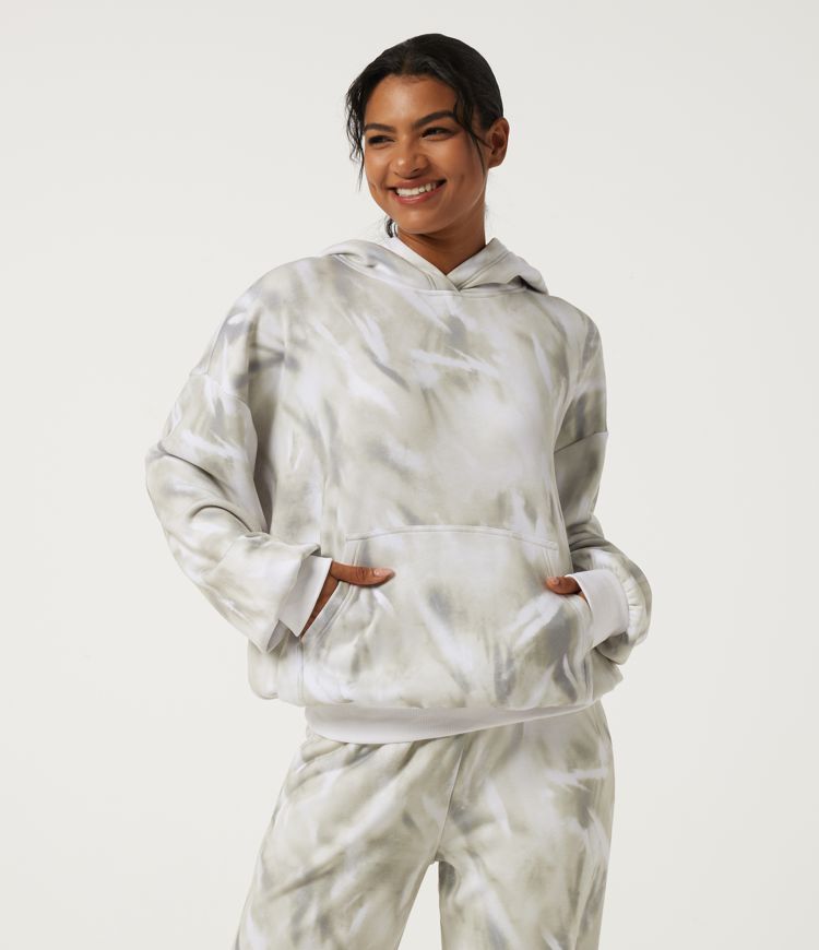 Hooded Long Sleeve Casual Sports Sweatshirt with Pockets