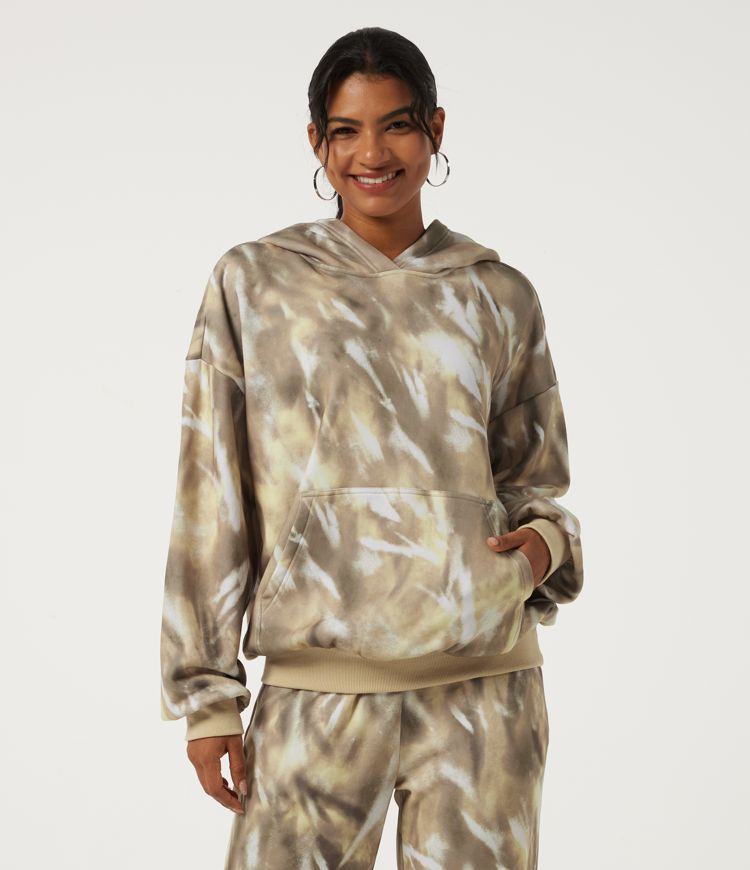 Hooded Long Sleeve Casual Sports Sweatshirt with Pockets