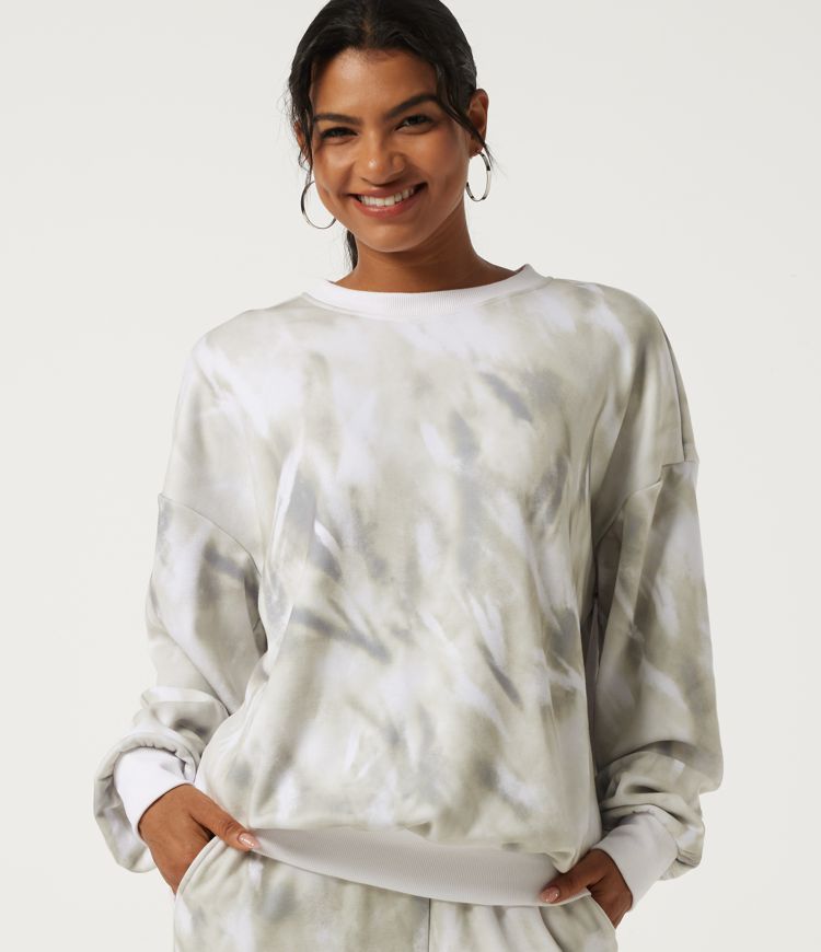 Sweat-shirt de sport décontracté en polaire, col rond et manches longues
