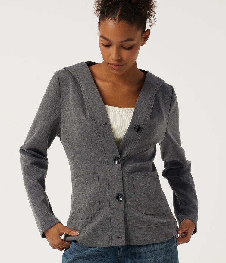 Hooded Long Sleeve Casual Coat with Pockets