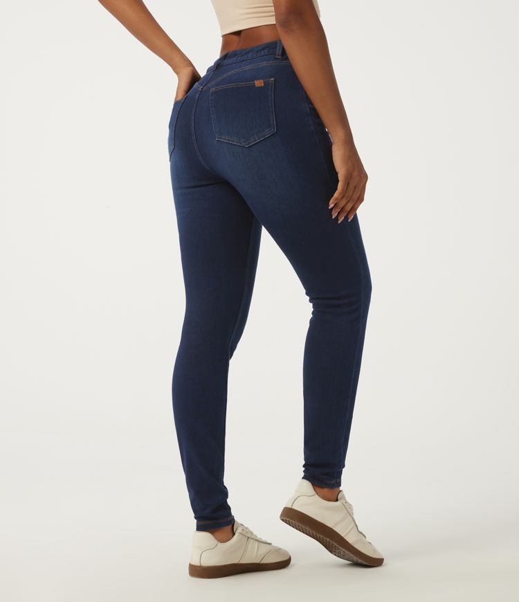 Pageant Blue Denim Halara Flex™ High Waisted Ankle-Length Casual Cotton Jeans with Pockets / 2