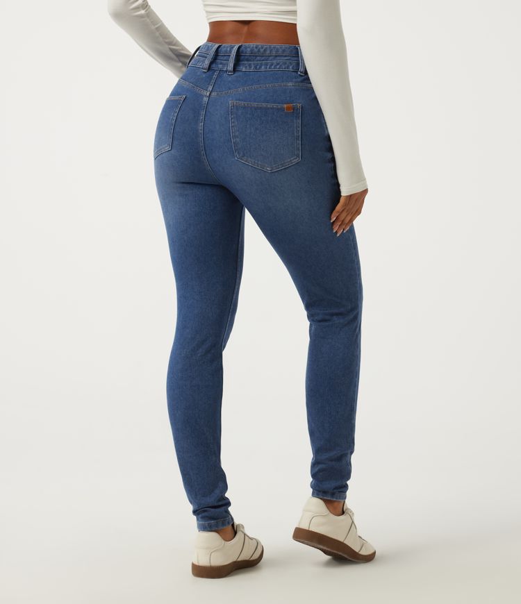 Vallarta Blue Denim Halara Flex™ Mid Rise Skinny Casual Jeans with Pockets / 2
