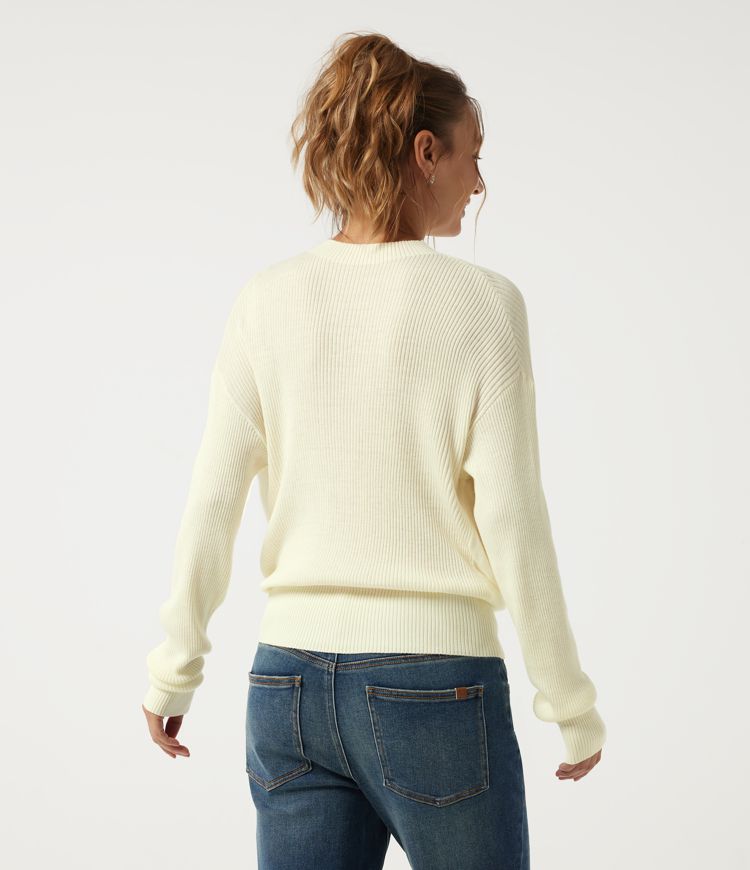 Glass Green Mock Neck Drop Shoulder Long Sleeve Casual Sweater / 2