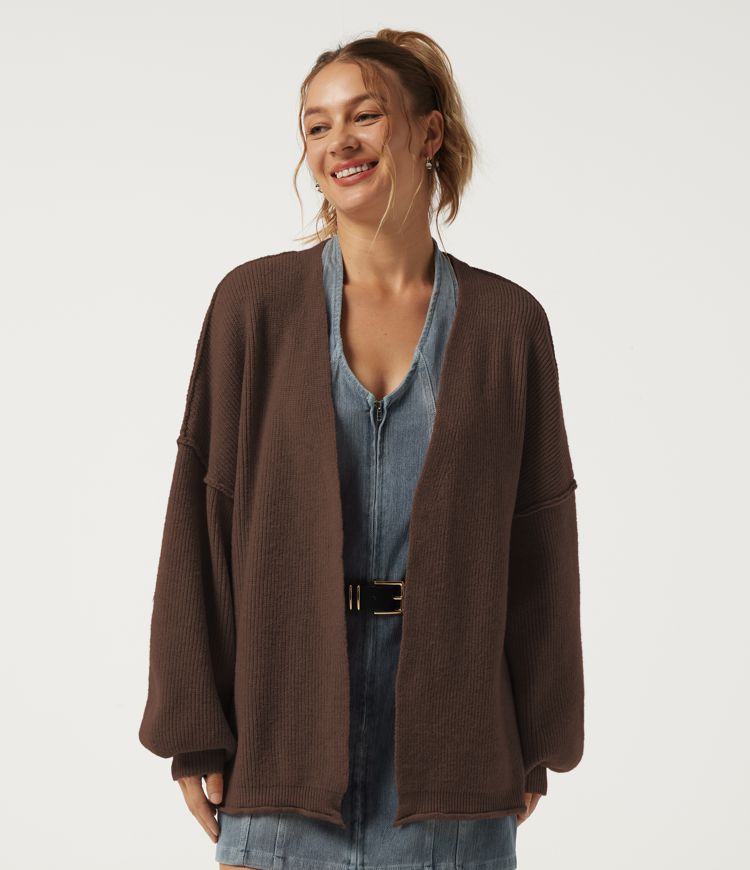 V Neck Long Sleeve Casual Cardigan