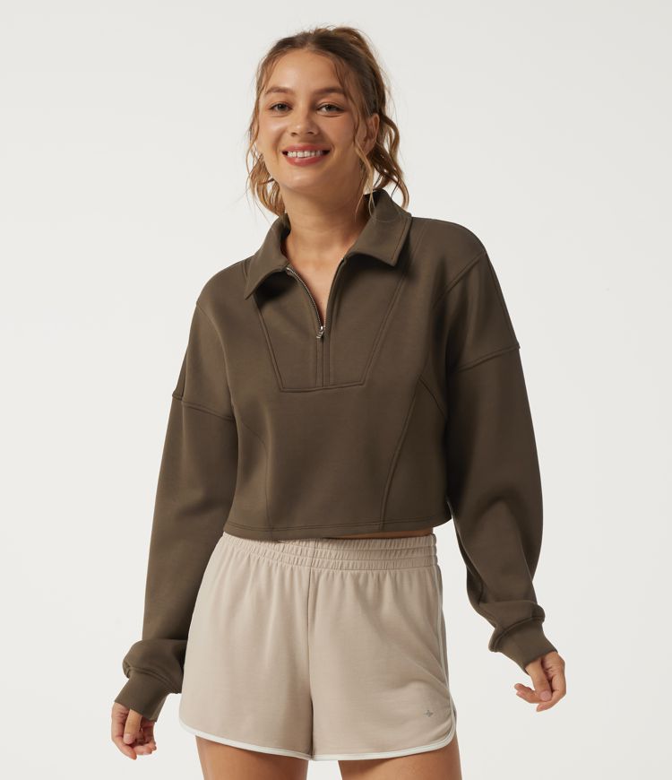 Stand Collar Drop Shoulder Long Sleeve Casual Shacket