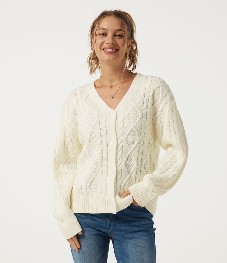 V Neck Long Sleeve Casual Cardigan