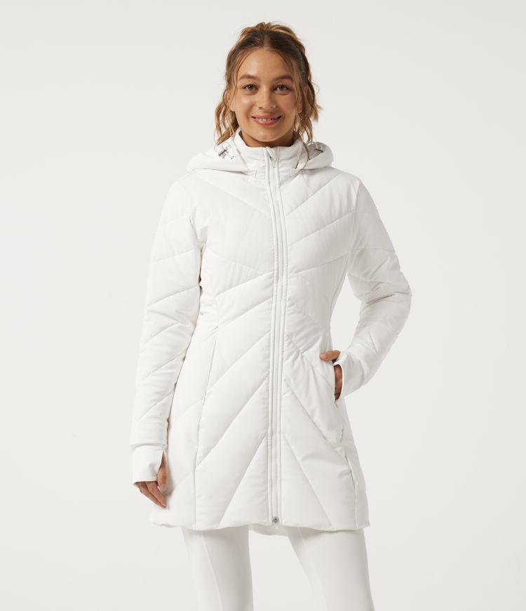 PuffFlex Hooded Long Sleeve Casual Padded Jacket with Pockets and Thumbholes