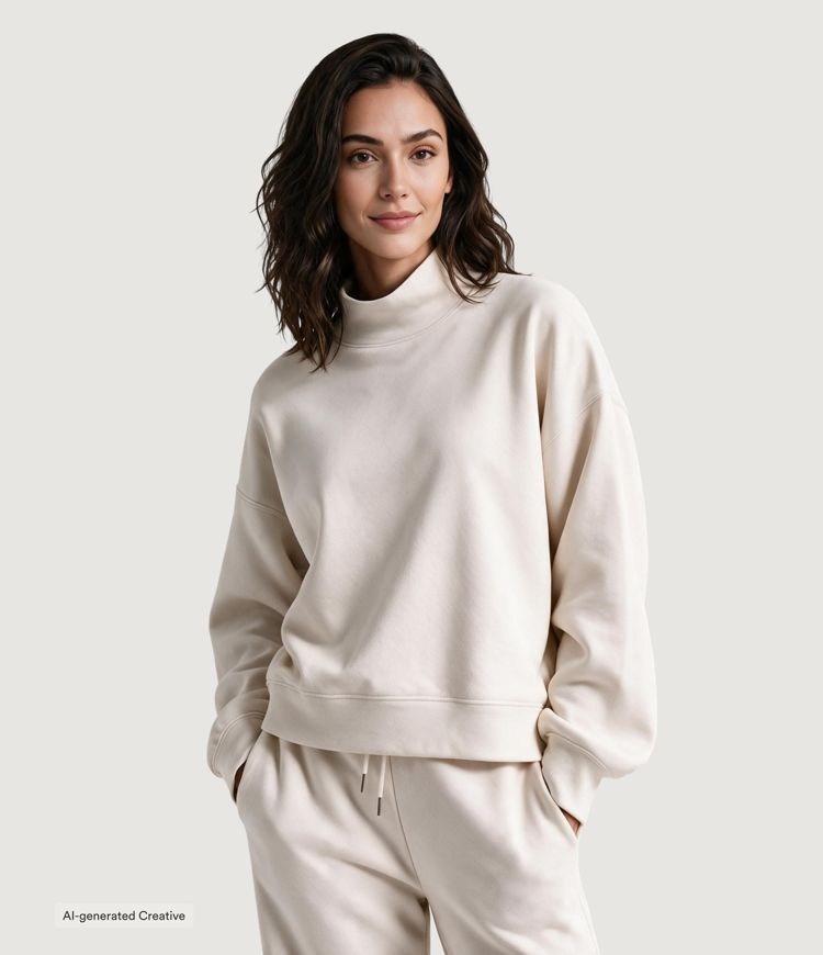 Sudadera casual de manga larga con cuello alto