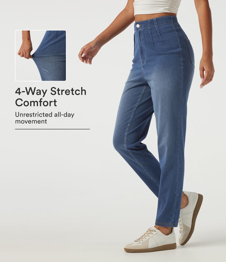 Halara Flex™ High Waisted Tapered Casual Jeans with Pockets