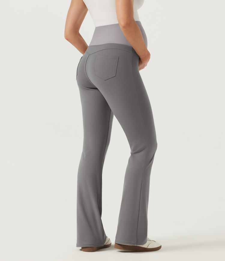 Silent Storm Halara DayStretch™ Maternity High Waisted Flare Yoga Pants with Pockets / 2