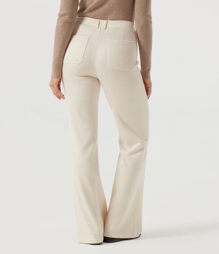Jet Stream Pantalon côtelé évasé taille haute avec poches / 2