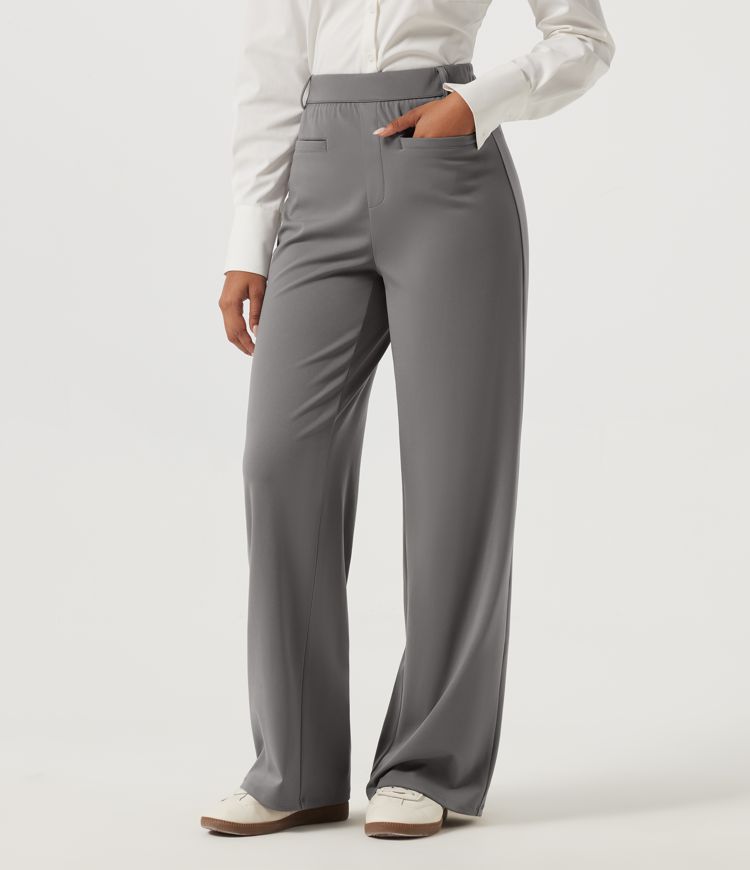 Halara DayStretch™ High Waisted Wrinkle Recovery Straight Leg Work Pants with Pockets