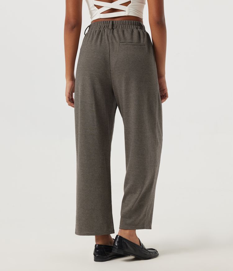 Urban Marl High Waisted Tapered Houndstooth Casual Pants with Pockets / 2