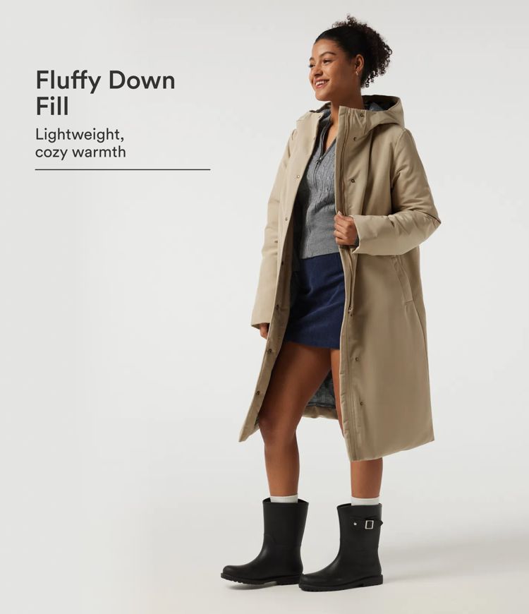 Hooded Long Sleeve Open Front Loneline Casual Down Jacket with Pockets