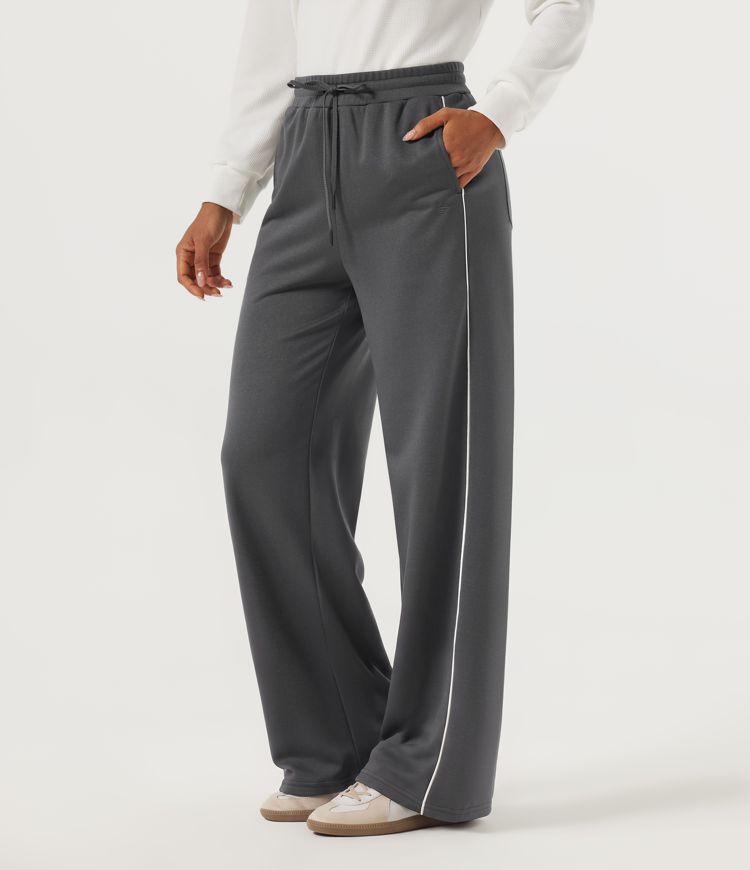 Mid Rise Drawstring Baggy Casual Sweatpants with Pockets