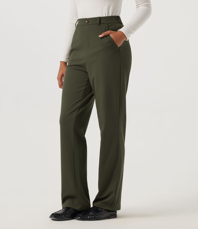 Halara Flex™ DayStretch High Waisted Straight Leg Work Pants with Pockets