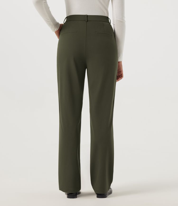 Forest Night Halara Flex™ DayStretch High Waisted Straight Leg Work Pants with Pockets / 2
