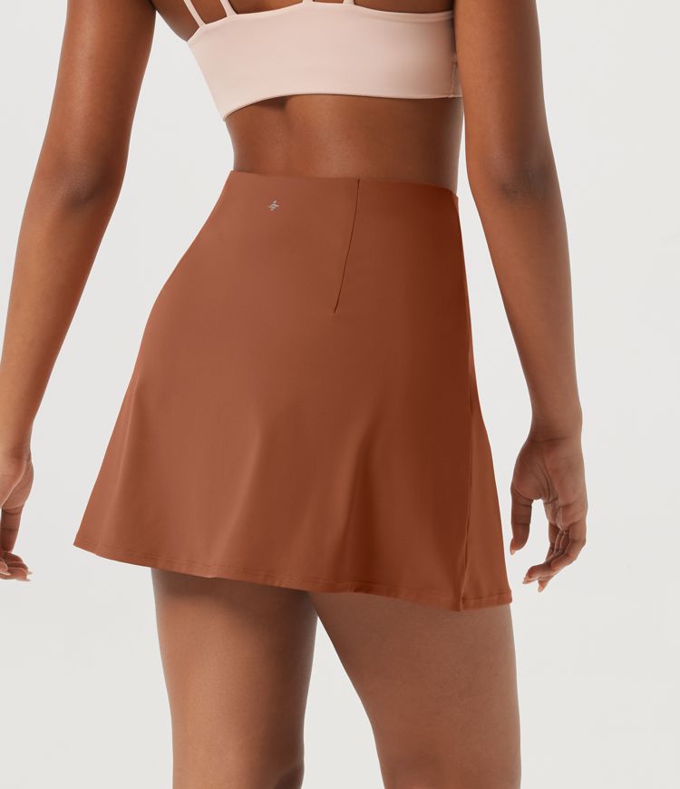 Rooibos Tea SoftlyZero™ Airy High Waisted A-Line Dance Mini Skirt with Built-in Shorts and Pockets / 2